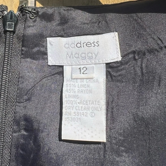 Address Maggy Linen Blend Floral Summer Sheath Dress Women’s 12 - Picture 3 of 4